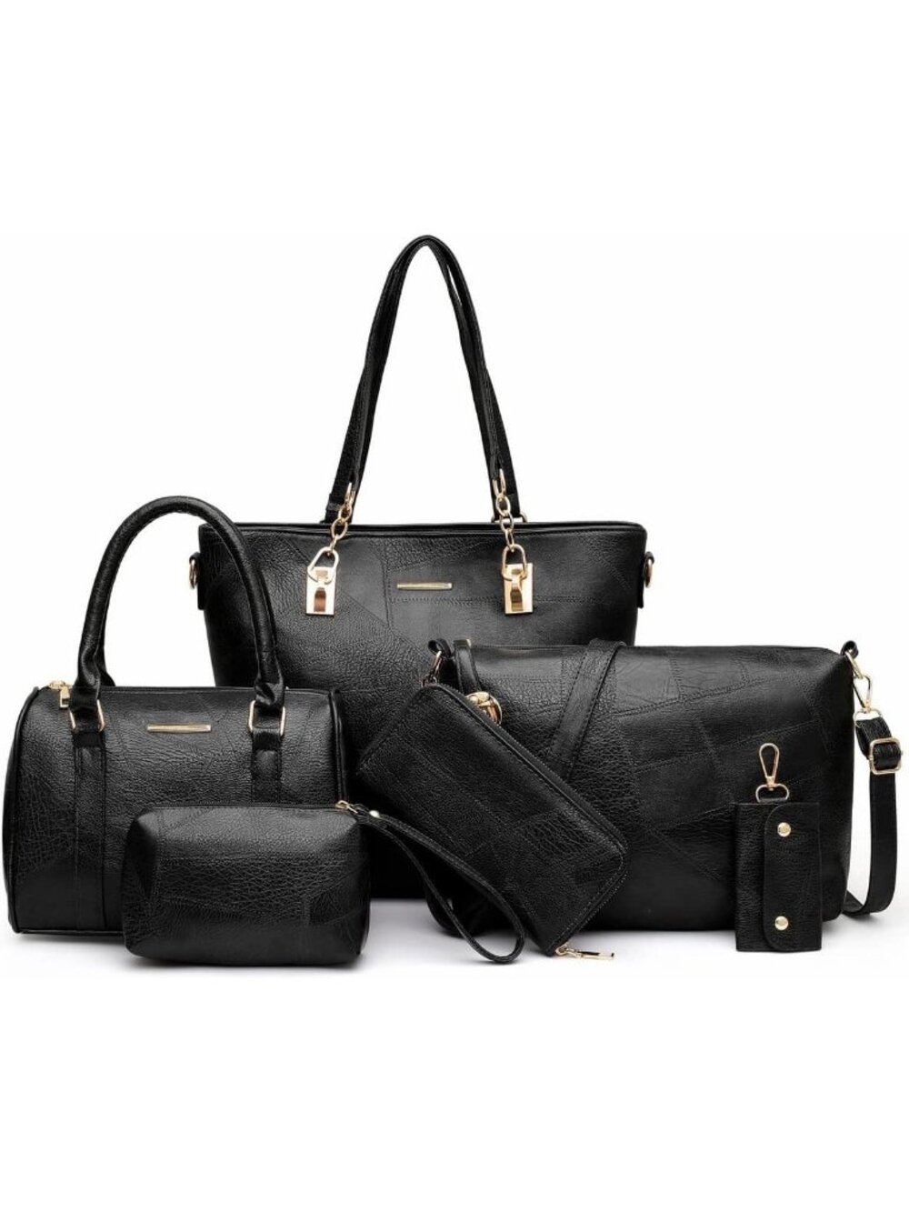 Womens Black Stylish Satchel Handbag Tote With Top Handle Shoulder Bag